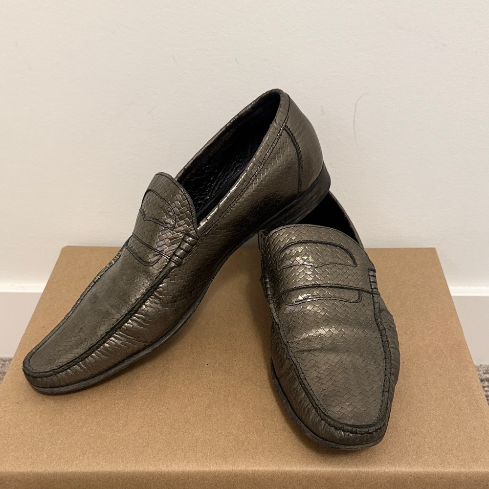 Dolce & Gabbana Silver Leather Loafers